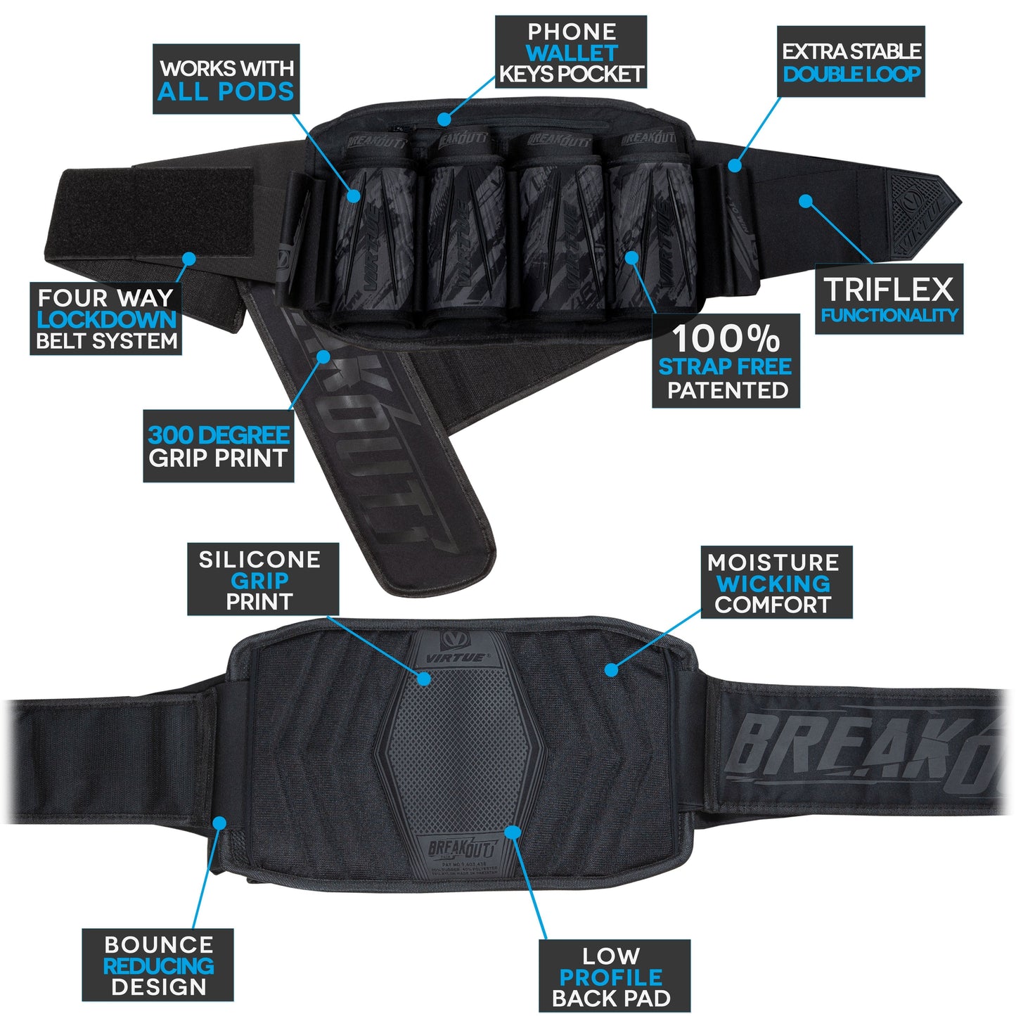 Virtue Breakout V2 Strapless Pack - Graphic Black 4+7
